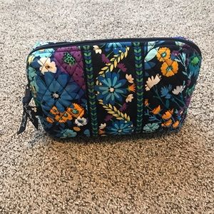 Midnight Blues Lined Cosmetic Makeup Travel Bag